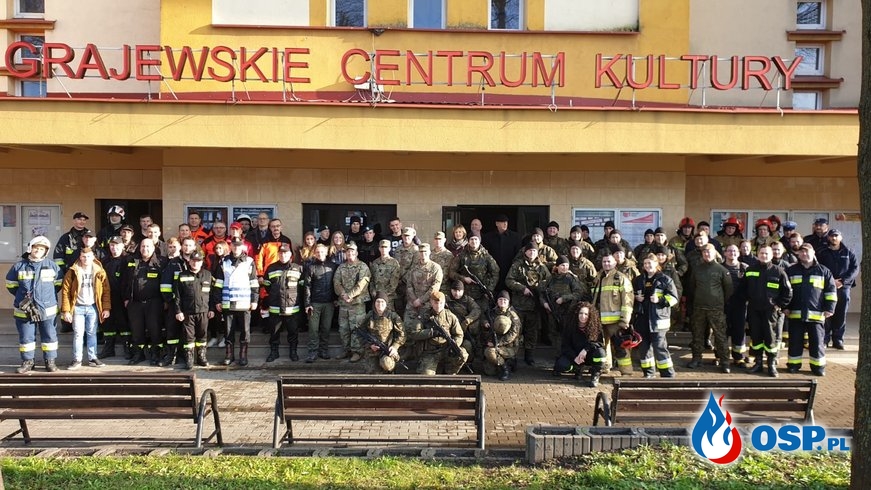 Strażackie ćwiczenia w Grajewskim Centrum Kultury OSP Ochotnicza Straż Pożarna
