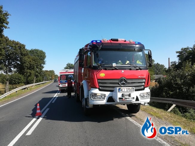 Kolizja drogowa na DK60 w Glinojecku OSP Ochotnicza Straż Pożarna