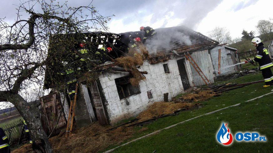 Pożar oboro-stodoły w Wielki Piątek OSP Ochotnicza Straż Pożarna