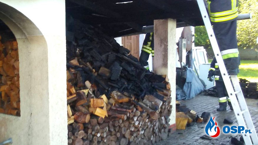 Pożar drewnianej wiaty w miejscowości Chojna OSP Ochotnicza Straż Pożarna