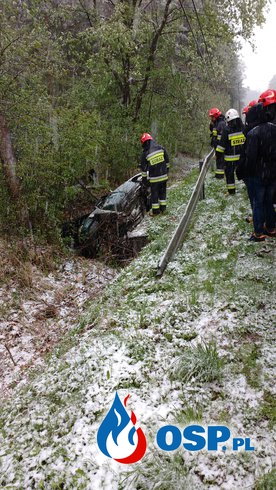 Wypadek drogowy z udziałem samochodu osobowego na drodze powiatowej Przecław- Radomyśl Wielki OSP Ochotnicza Straż Pożarna