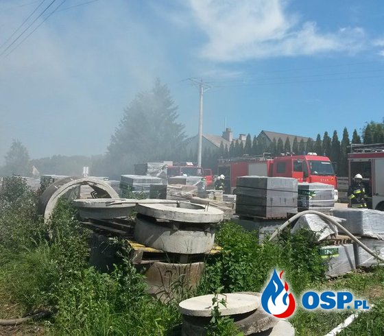 Pożar budynku i zgłoszenie o podłożonej bombie OSP Ochotnicza Straż Pożarna