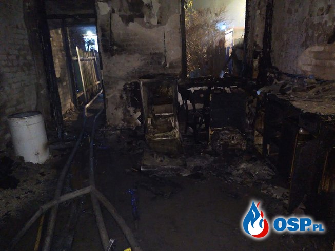 Mężczyzna zginął w pożarze budynku socjalnego OSP Ochotnicza Straż Pożarna
