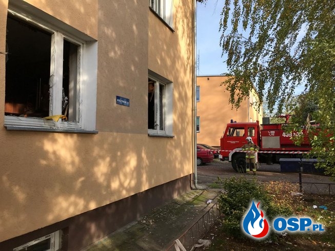 Wybuch gazu w budynku wielorodzinnym w Krzymowie OSP Ochotnicza Straż Pożarna