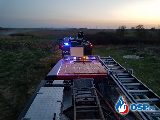 Pożar nieużytków w okolicy miejscowości Sadlno (gm. Trzebiatów) OSP Ochotnicza Straż Pożarna