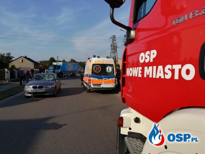 Wypadek z udziałem rowerzysty Nowe Miasto OSP Ochotnicza Straż Pożarna