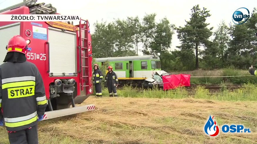 Dwie osoby zginęły w wypadku na przejeździe kolejowym w Zabieżkach koło Otwocka OSP Ochotnicza Straż Pożarna