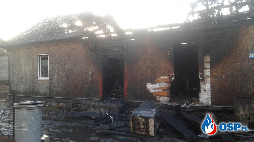 Pożar domu w Jagodnem OSP Ochotnicza Straż Pożarna