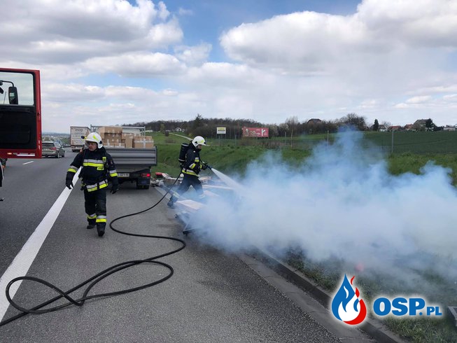 Pożar mebli na autostradzie A4 OSP Ochotnicza Straż Pożarna