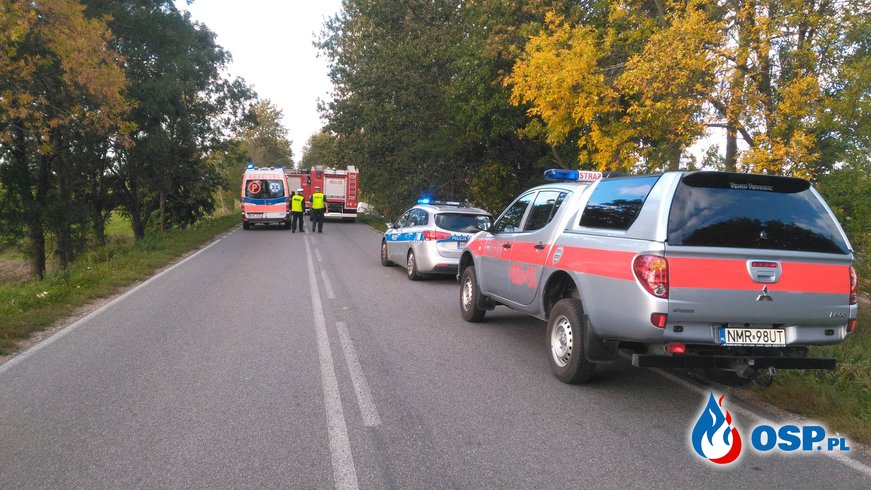 Tragedia pod Mrągowem. Trzy osoby zginęły w czołowym zderzeniu OSP Ochotnicza Straż Pożarna