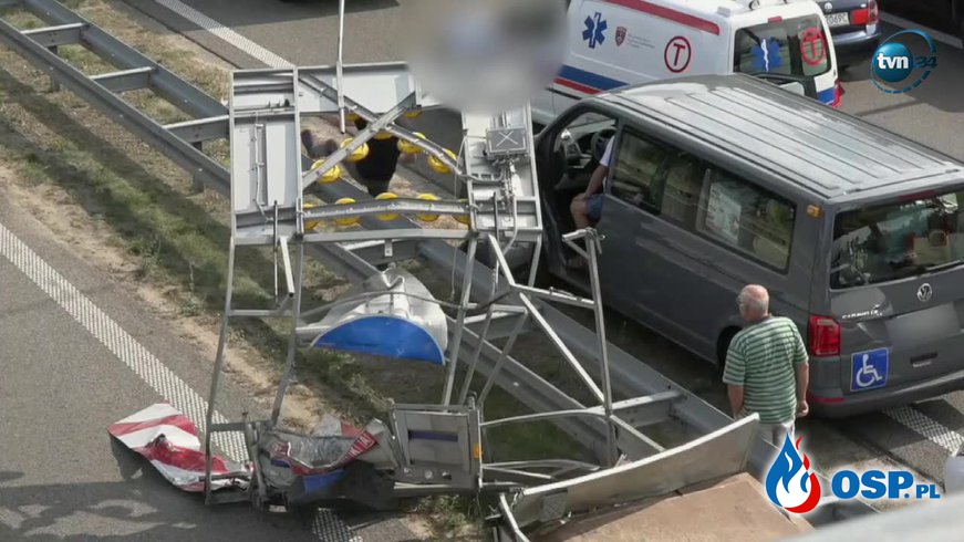 Tragiczny wypadek na S3. Bus staranował robotników drogowych!  OSP Ochotnicza Straż Pożarna