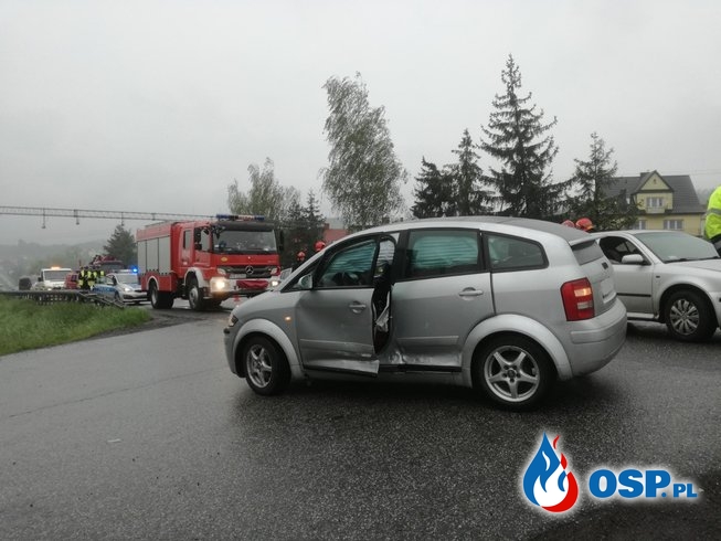 Wypadek dwóch samochodów osobowych na DK 7 - 24 maja 2019r. OSP Ochotnicza Straż Pożarna