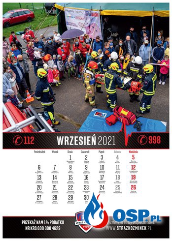 Licytacje WOŚP - Kalendarz Straż Koźminek 2021 OSP Ochotnicza Straż Pożarna
