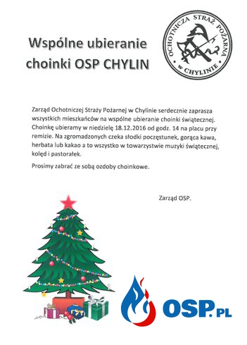 Ubieranie choinki świątecznej OSP Chylin OSP Ochotnicza Straż Pożarna