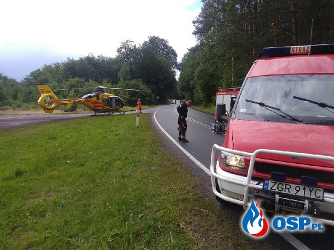 Wypadek Opla Agili na krajowej 31 OSP Ochotnicza Straż Pożarna