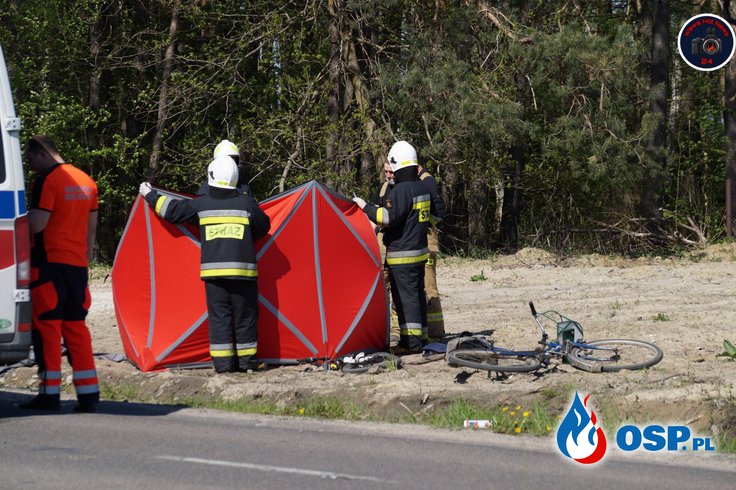 Przerażający wypadek pod Warszawą. Nie żyje 7-letnia dziewczynka, która jechała na rowerze. OSP Ochotnicza Straż Pożarna