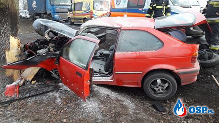 Wypadek w Lulkowie - auto w ogniu !!! OSP Ochotnicza Straż Pożarna