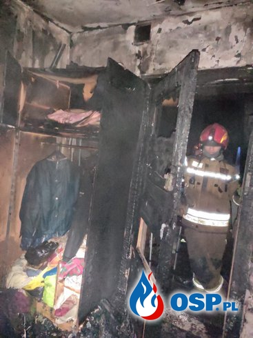 Tragiczny pożar mieszkania w Braniewie. Nie żyje mężczyzna. OSP Ochotnicza Straż Pożarna