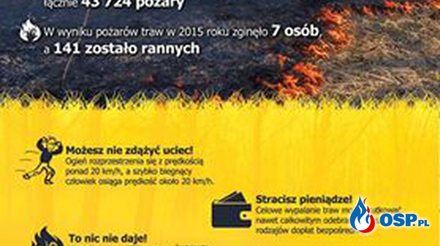 STOP! wypalaniu traw OSP Ochotnicza Straż Pożarna