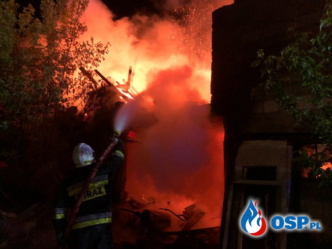 Pożar budynku gospodarczego Nowe Miasto Folwark OSP Ochotnicza Straż Pożarna