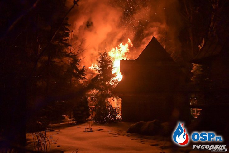 3 osoby zginęły w nocnym pożarze dawnego pensjonatu w Zakopanem OSP Ochotnicza Straż Pożarna
