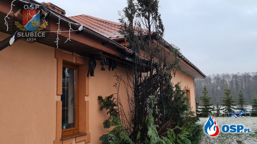 Pożar przy elewacji budynku mieszkalnego OSP Ochotnicza Straż Pożarna