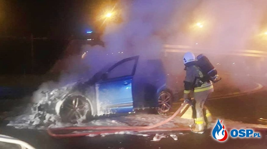 Pożar na S5. Audi zapaliło się podczas jazdy. OSP Ochotnicza Straż Pożarna