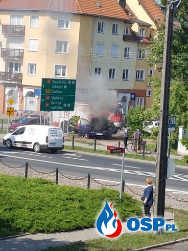 71/2019 Pożar samochodu w centrum miasta OSP Ochotnicza Straż Pożarna