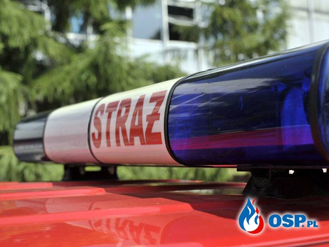 Plama oleju na drodze OSP Ochotnicza Straż Pożarna
