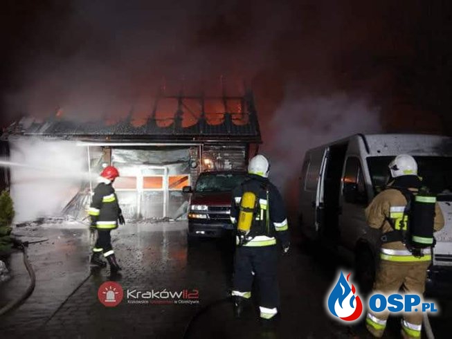 Pożar garażu w Libertowie OSP Ochotnicza Straż Pożarna