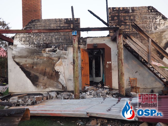 Pożar domu w Wałkach i ogroma prośba o pomoc OSP Ochotnicza Straż Pożarna