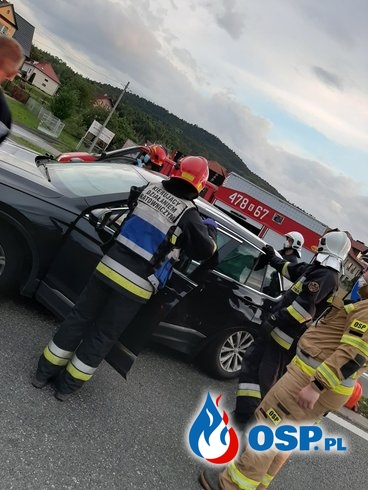 Wypadek dwóch samochodów osobowych na DK7 - 7 czerwca 2020r. OSP Ochotnicza Straż Pożarna
