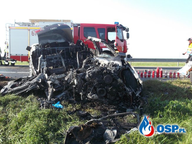Wypadek na Autostradzie A2 OSP Ochotnicza Straż Pożarna