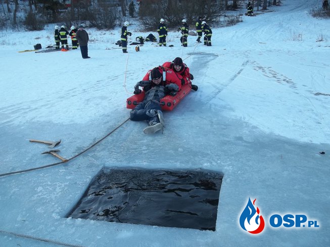 Ćwiczenia z ratownictwa wodno-lodowego OSP Ochotnicza Straż Pożarna