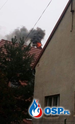 Pożar sadzy w kominie na plebani w Ligocie Bialskiej OSP Ochotnicza Straż Pożarna