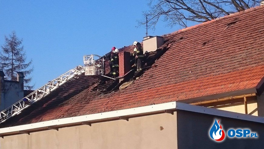 Pożar poddasza w Połajewie OSP Ochotnicza Straż Pożarna