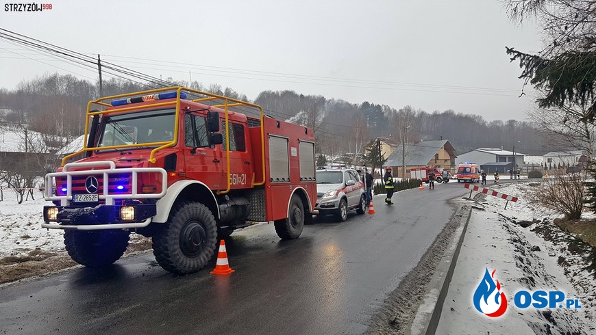 Wypadek wozu strażackiego w miejscowości Konieczkowa. OSP Ochotnicza Straż Pożarna
