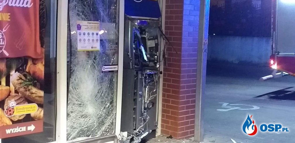 Wysadzony bankomat i alarm bombowy w szkole Kępice 08.05.2019 OSP Ochotnicza Straż Pożarna