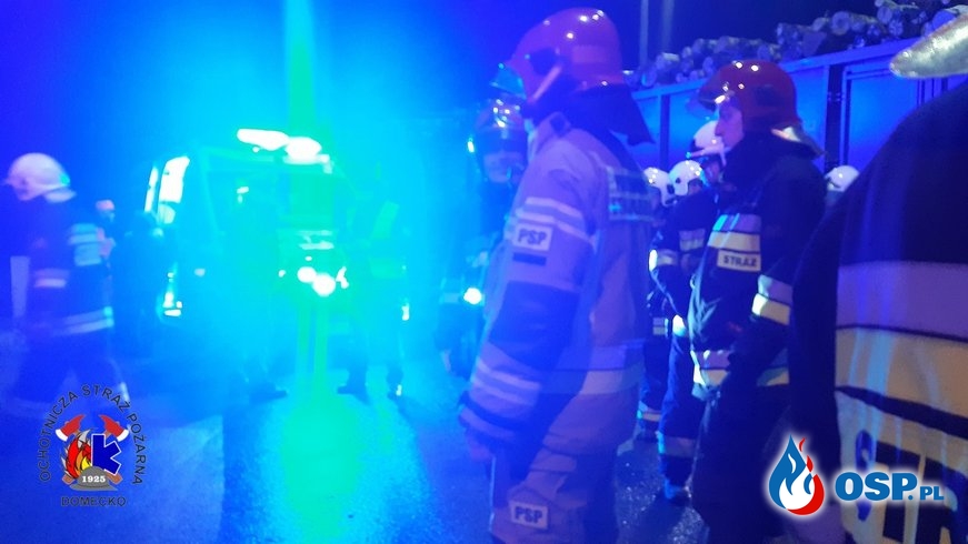 Wypadek na przejeździe kolejowym w Komprachcicach OSP Ochotnicza Straż Pożarna