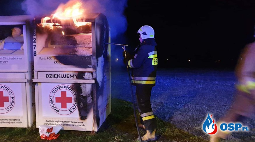 Pożar kontenera PCK OSP Ochotnicza Straż Pożarna