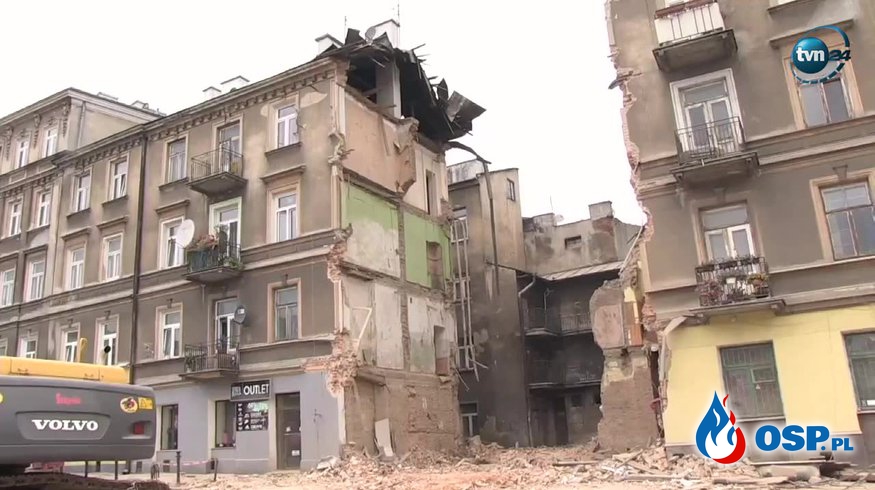 Katastrofa budowlana w Lublinie. Zawaliła się część kamienicy. OSP Ochotnicza Straż Pożarna