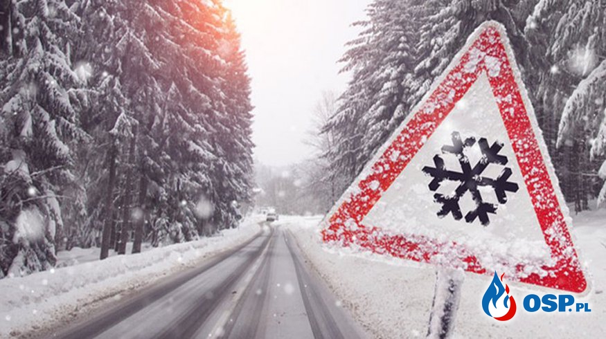 Komunikat ostrzegawczy - opady śniegu OSP Ochotnicza Straż Pożarna