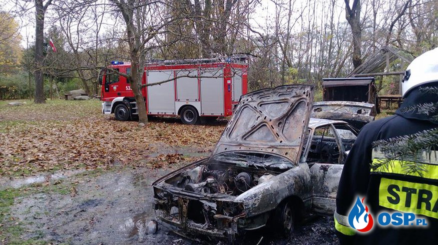 Pożar kabli i samochodu osobowego OSP Ochotnicza Straż Pożarna