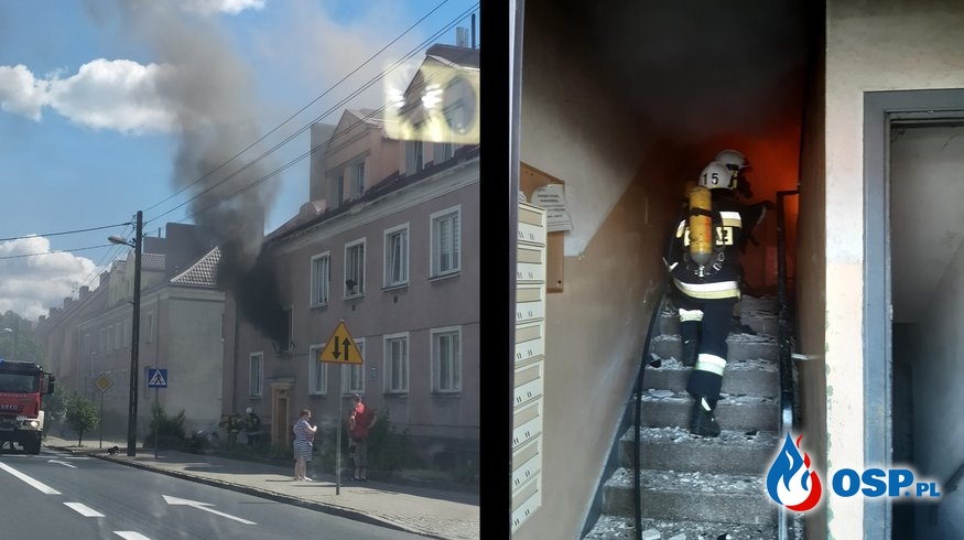 114/2020 Pożar budynku wielorodzinnego w Chojnie OSP Ochotnicza Straż Pożarna