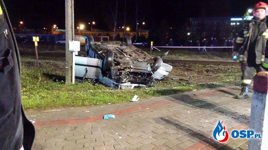 Wypadek na przejeździe kolejowym w Łubianie OSP Ochotnicza Straż Pożarna