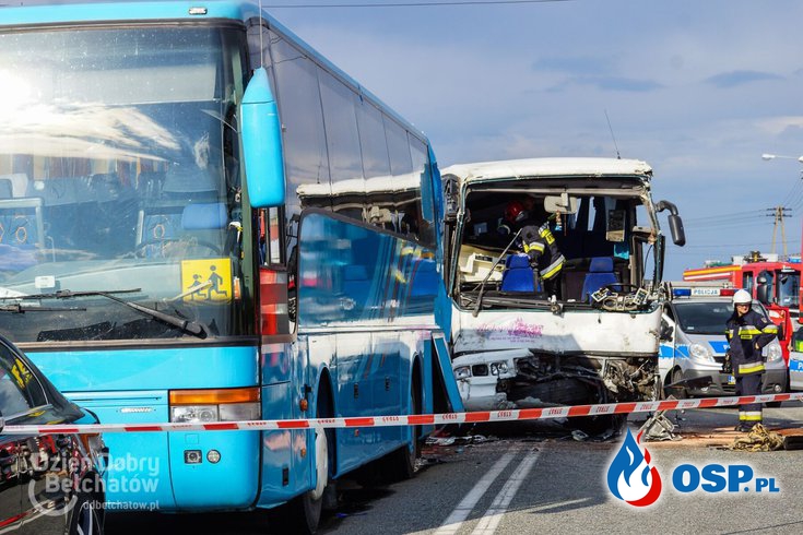20 osób rannych po zderzeniu autokarów z dziećmi na przejeździe kolejowym w Ruścu! [ZDJĘCIA i FILM] OSP Ochotnicza Straż Pożarna