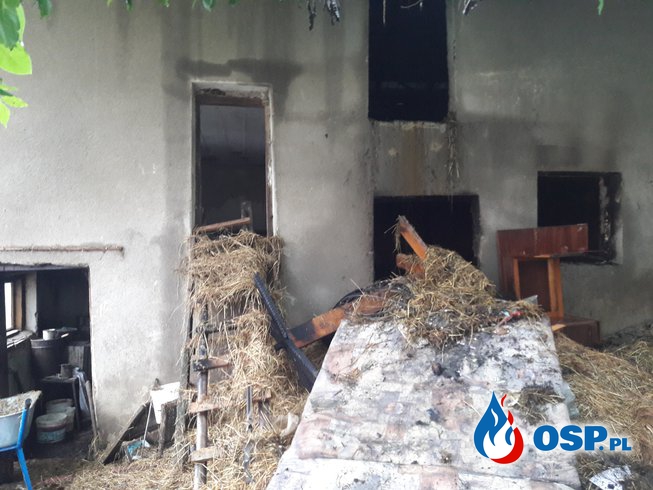 Pożar stodoły w Siedliskach OSP Ochotnicza Straż Pożarna