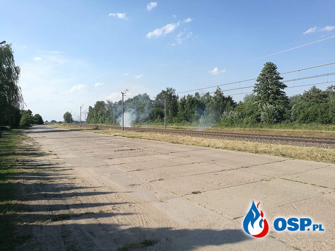 Pożar nasypu kolejowego (21.06.2018r.) OSP Ochotnicza Straż Pożarna