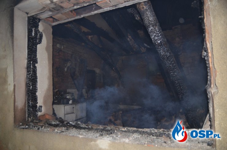 Dom spłonął przez... kota, który zrzucił świeczkę ze stołu. OSP Ochotnicza Straż Pożarna
