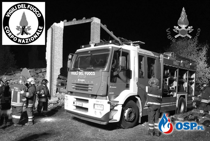 Trzech strażaków zginęło podczas akcji we Włoszech. Wybuch spowodował zawalenie domu. OSP Ochotnicza Straż Pożarna